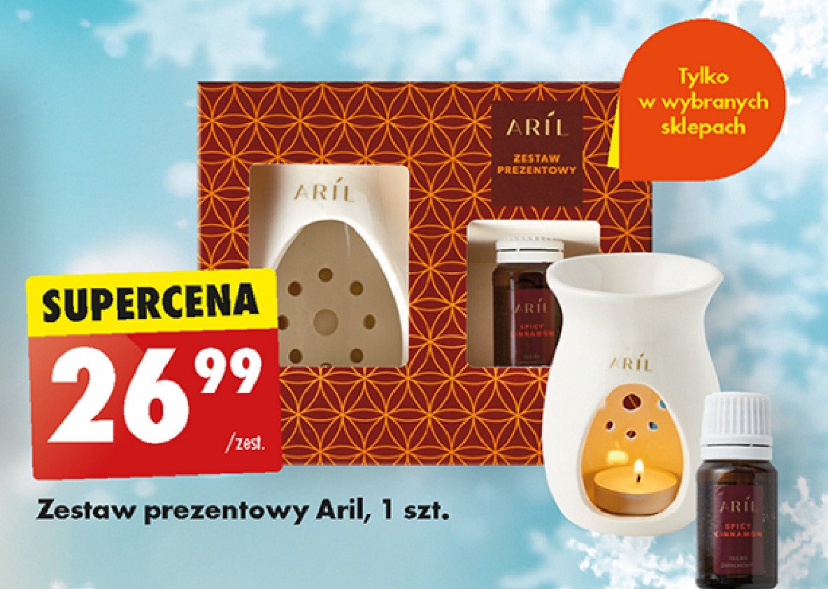 Zestaw prezentowy: kominek + olejek zapachowy Aril promocja