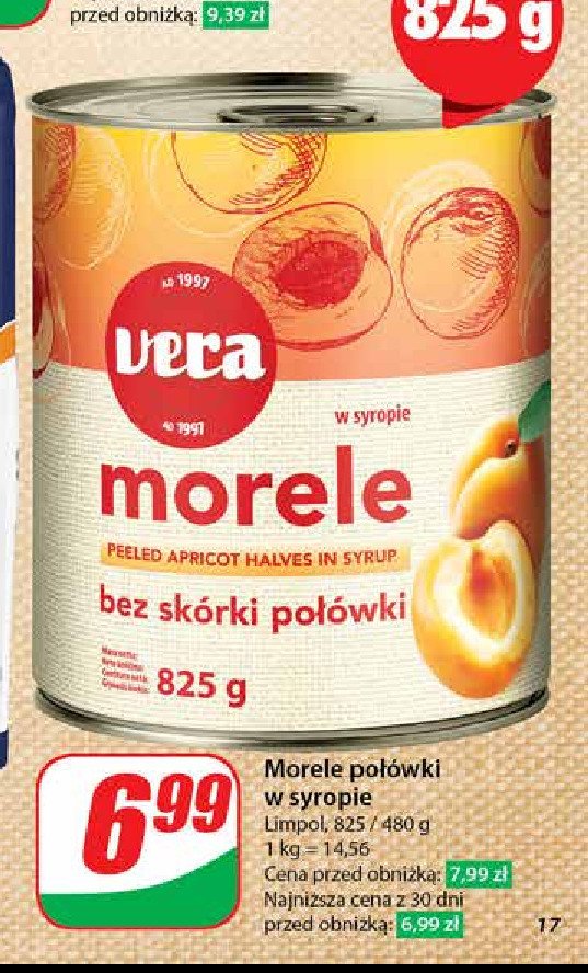 Morele bez skórki połówki Vera promocja