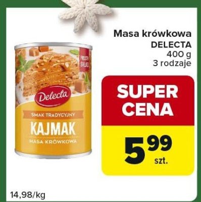 Masa krówkowa Delecta 400 g, 3 rodzaje promocja w Carrefour Express
