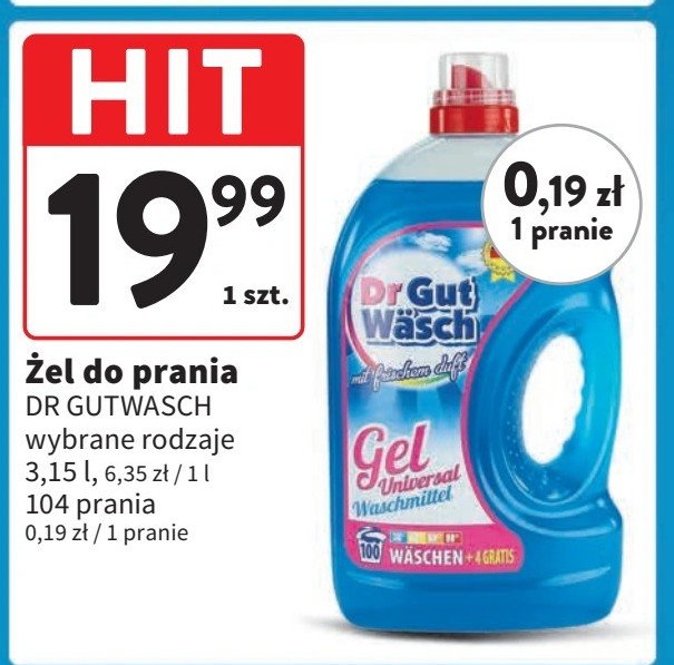 Żel do prania color DR. GUT WASCH promocja