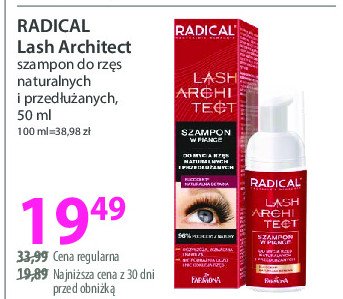 Szampon w piance do mycia rzęs RADICAL LASH ARCHITECT promocja w Hebe