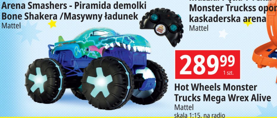 Monster truck pożeracz aut mega wrex gyl13 Hot wheels promocja