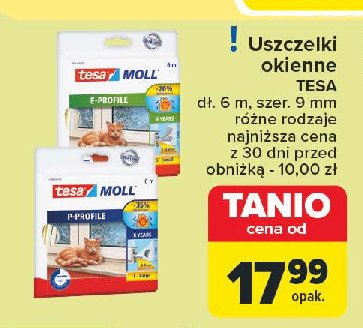 Uszczelki do okien 9 mm x 6 m białe classic e-profile Tesa promocja