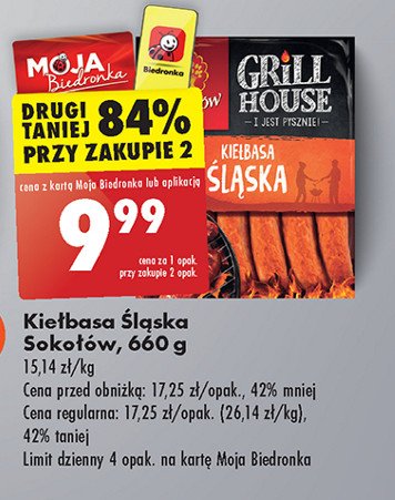 Kiełbasa ślaska Sokołów grill house promocja