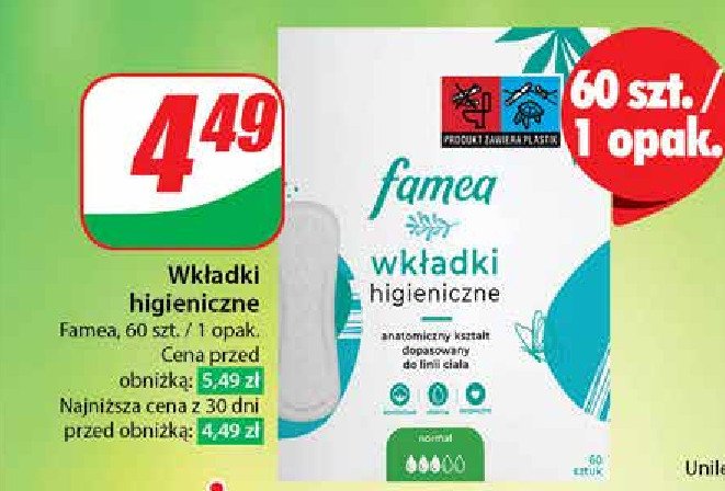 Wkładki higieniczne normal Famea promocja