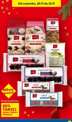 Mieszanka pierniczków Favorina z czekoladą i lukrem promocja w Lidl