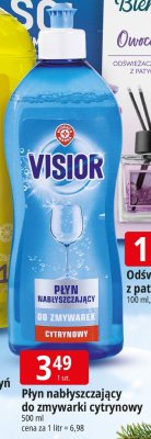 Płyn nabłyszczający do zmywarki cytrynowy Visior promocja w Leclerc