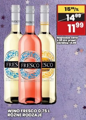 Wino Fresco 0,75l różne rodzaje promocja w Wafelek