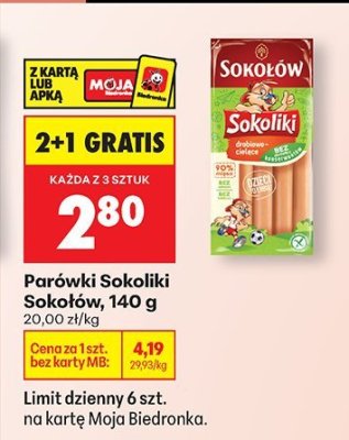 Parówki Sokoliki  promocja w Biedronka
