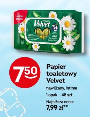 Papier toaletowy Velvet nawilżany, intima promocja w Żabka