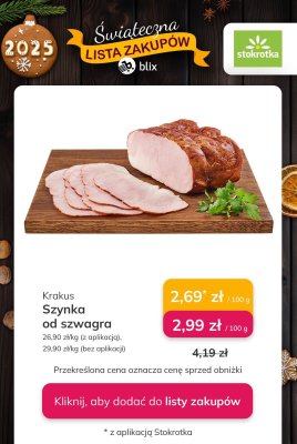 Szynka Krakus od szwagra promocja w Stokrotka