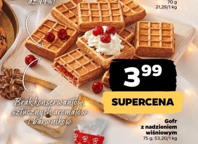 Gofr z nadzieniem wiśniowym promocja w Netto