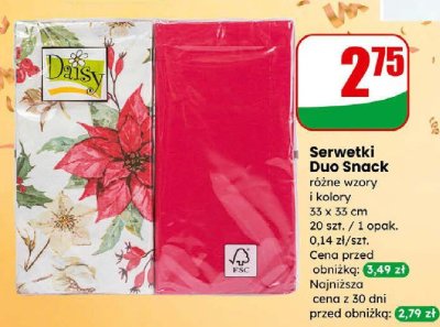 Serwetki Duo Snack różne wzory i kolory promocja w Dino