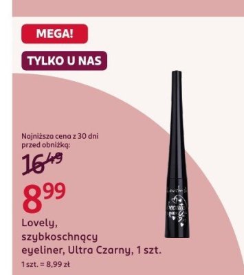 Eyeliner szybkoschnący, Ultra Czarny, 1 szt. promocja w Rossmann