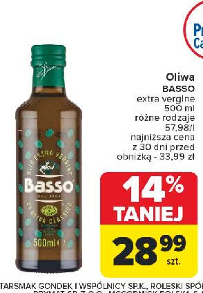 Oliwa z oliwek extra vergine Basso promocja
