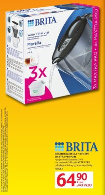 Dzbanek BRITA MARELLA + 3 FILTRY MAXTRA PRO PURE promocja w Selgros