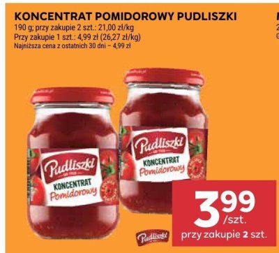 Koncentrat pomidorowy Pudliszki promocja w Stokrotka