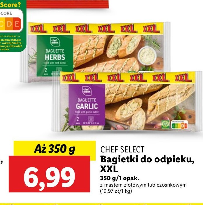 Bagietka do odpieku z ziołami Chef select promocja w Lidl