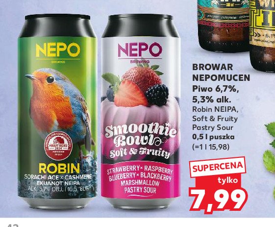 Piwo smoothie bowel Nepomucen promocja w Kaufland