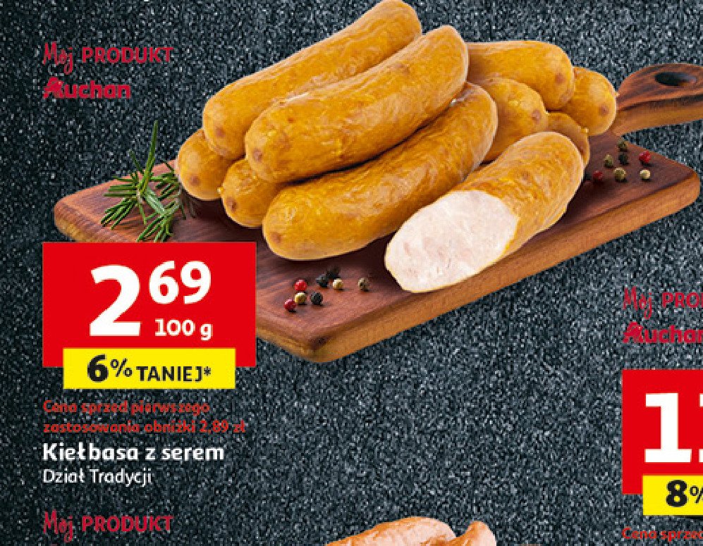 Kiełbasa z serem promocja w Auchan