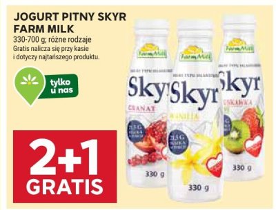 Jogurt pitny skyr różne rodzaje promocja w Stokrotka