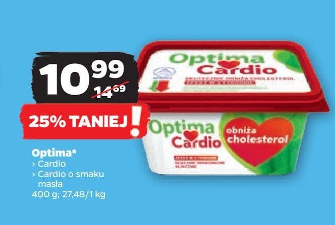 Margaryna Optima cardio o smaku masła promocja w Netto