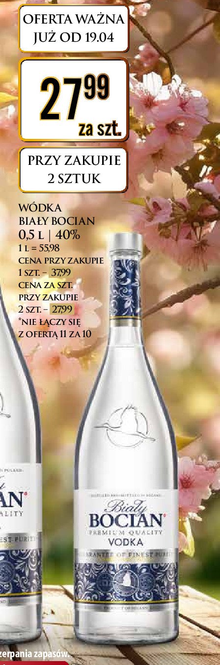 Wódka Biały bocian vodka promocja w Dino
