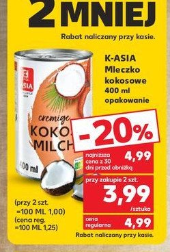 Mleczko kokosowe K-asia promocja
