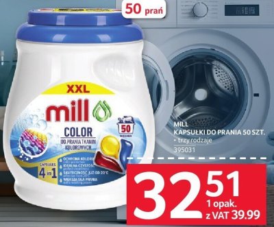 Kapsułki do prania Mill 50 szt. promocja w Selgros