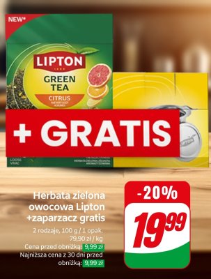 Herbata zielona owocowa +zaparzacz gratis promocja w Dino