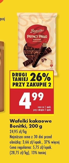 Wafelki kakaowe Bonitki promocja w Biedronka