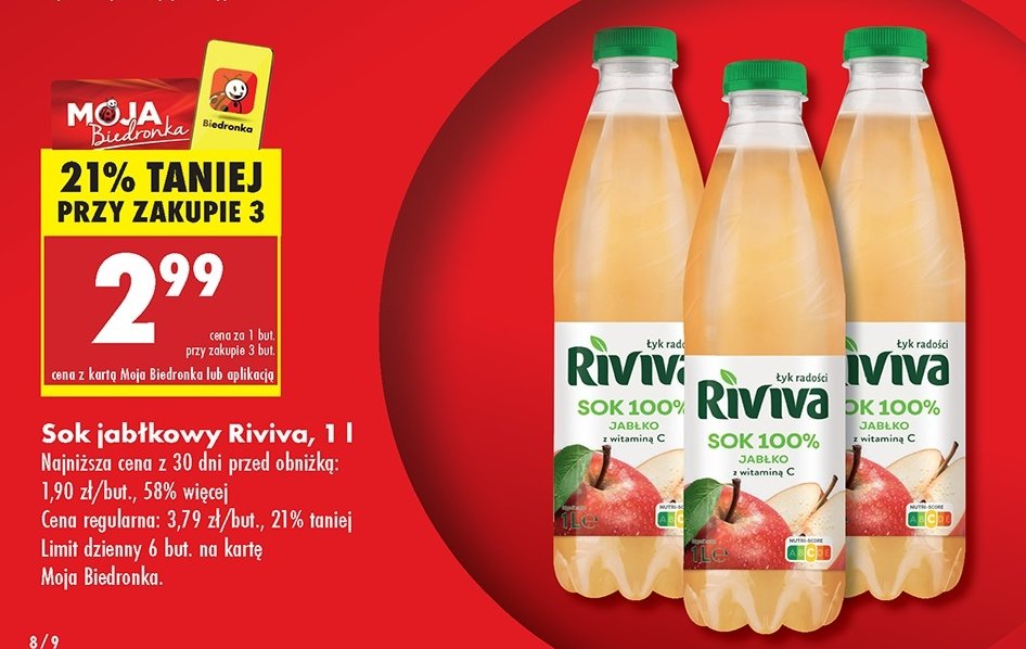 Sok jabłkowy Riviva - Biedronka promocja w Biedronka