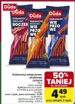Kabanosy Duda wieprzowe różne rodzaje promocja w Carrefour Market
