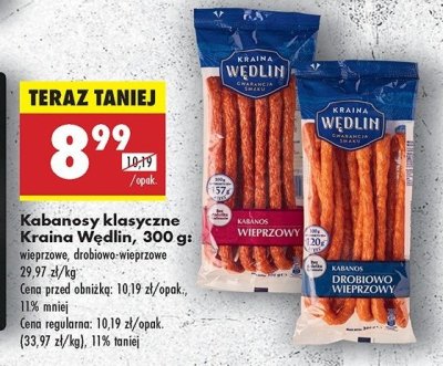 Kabanosy drobiowo-wieprzowe Kraina w臋dlin promocja