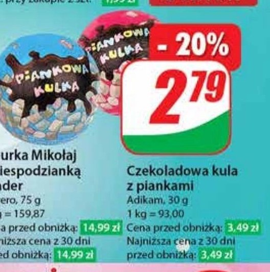 Czekoladowa kula z piankami Adikam promocja