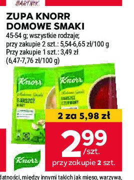 Barszcz biały Knorr domowe smaki promocja w Stokrotka