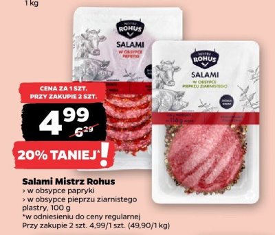Salami Mistrz Rohus w obsypce pieprzu ziarnistego promocja w Netto