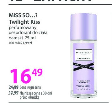 Dezodorant perfumowany MISS SO...? TWILIGHT KISS promocja w Hebe