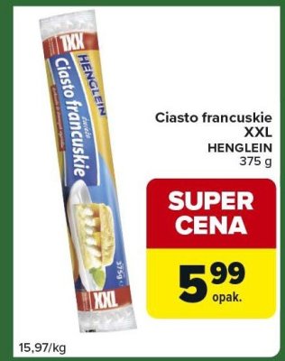 Ciasto francuskie XXL Henglein 375 g promocja w Carrefour Express