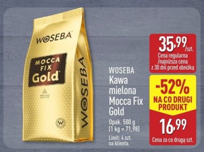 Kawa mielona Mocca Fix Gold WOSEBA promocja w Aldi
