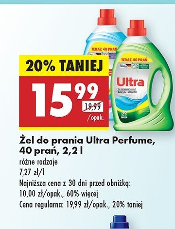 Żel do prania do białego Ultra perfume promocja w Biedronka