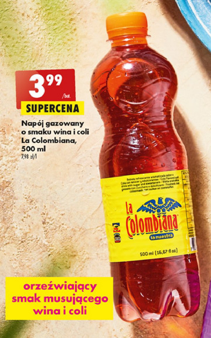 Napój o smaku wina i coli La colombiana promocja