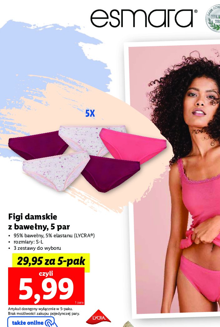 Figi damskie s-l Esmara lingerie promocja
