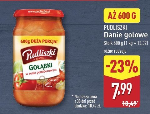 Gołąbki w sosie pomidorowym Pudliszki promocja w Aldi