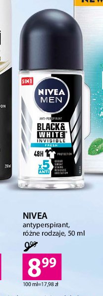 Antyperspirant fresh Nivea men invisible black & white promocje