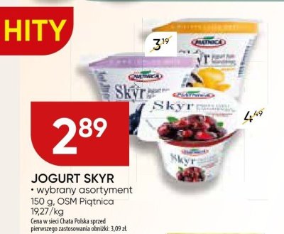 Jogurt Skyr OSM Piątnica promocja w Chata Polska