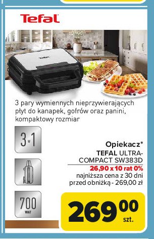 Opiekacz 3w1 sw383d10 Tefal promocja w Carrefour