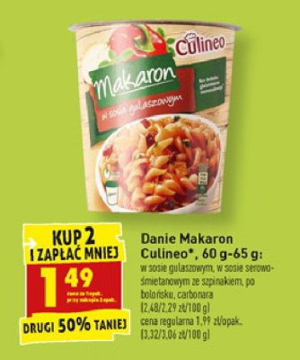 Makaron z sosem gulaszowym Culineo promocja