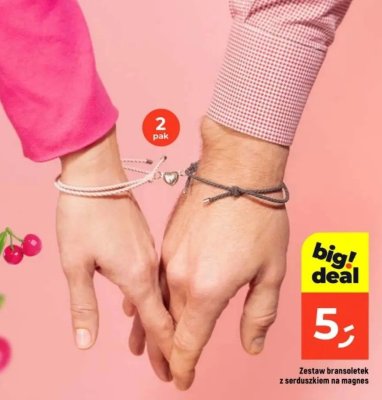 Zestaw bransoletek z serduszkiem na magnes 2 pak promocja w Dealz