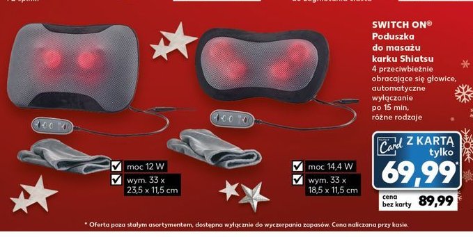 Poduszka masująca shiatsu Switch on promocja w Kaufland
